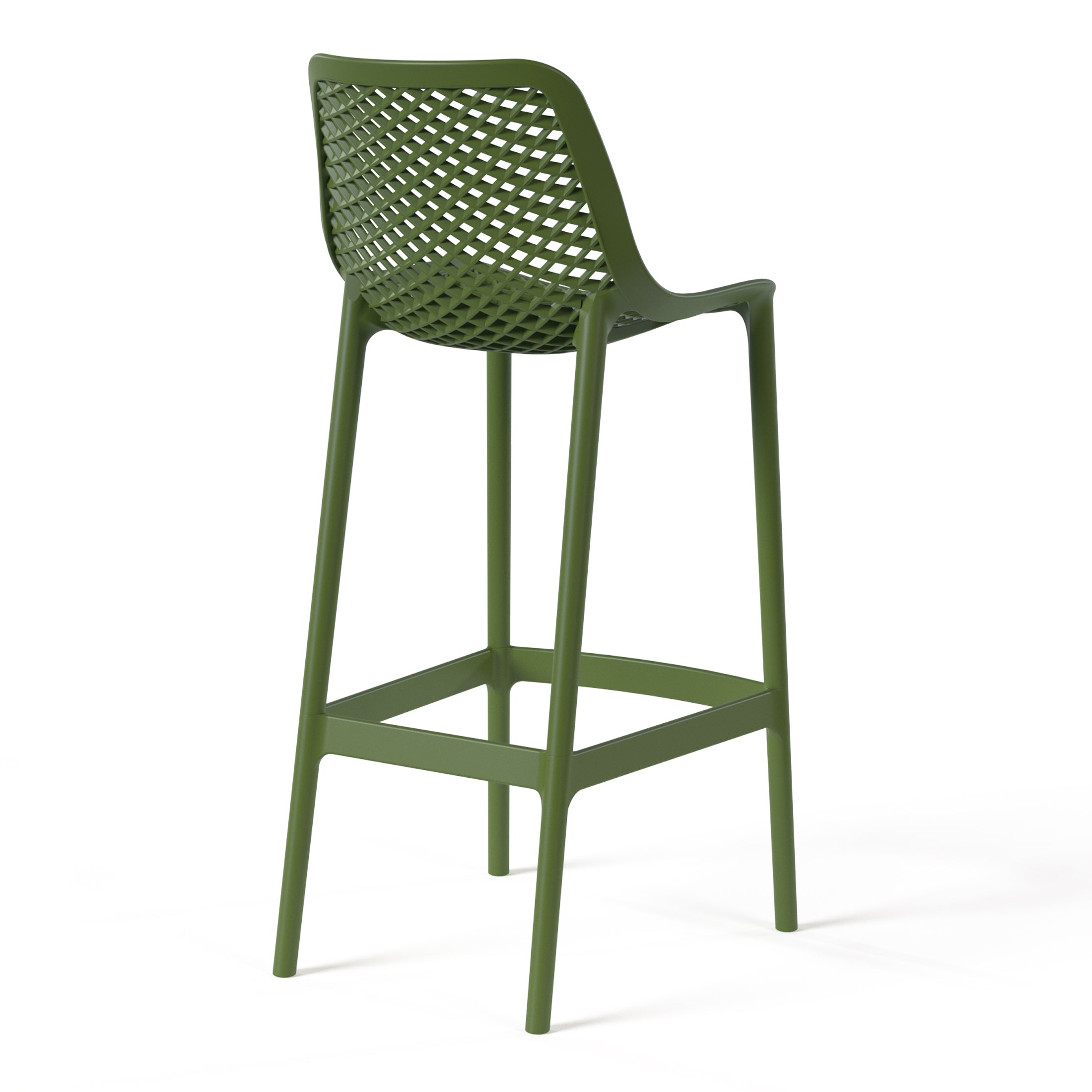 Playa 41.75" Outdoor Modern Polypropylene Plastic Patio Bar Height Stools (Set of 2)