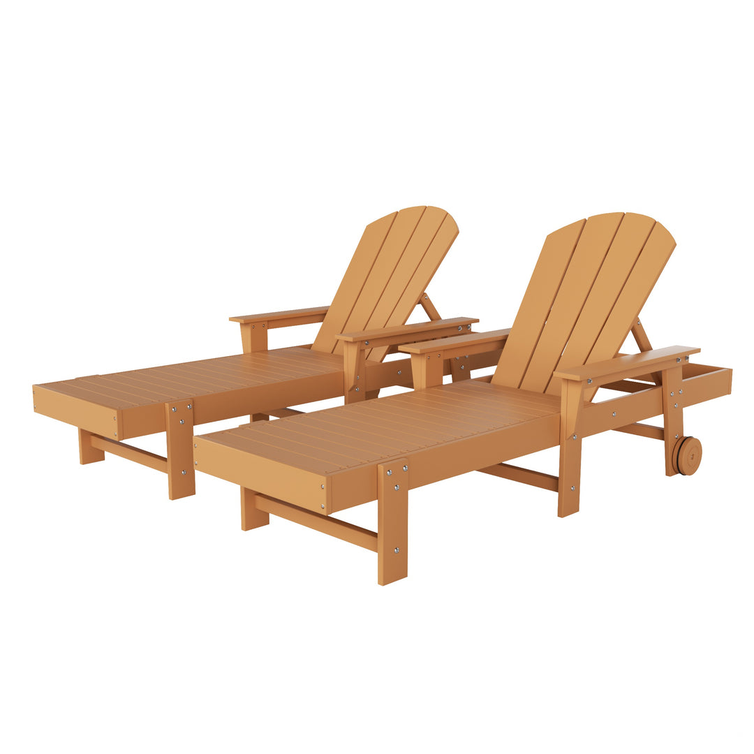 Malibu 2 Piece Reclining Chaise Lounge With Arms & Wheels