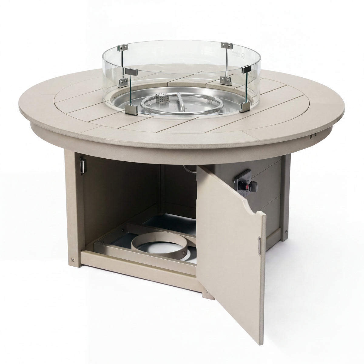 Helios 47" Modern Outdoor 55,000 BTU Patio Propane Round Fire Pit Table