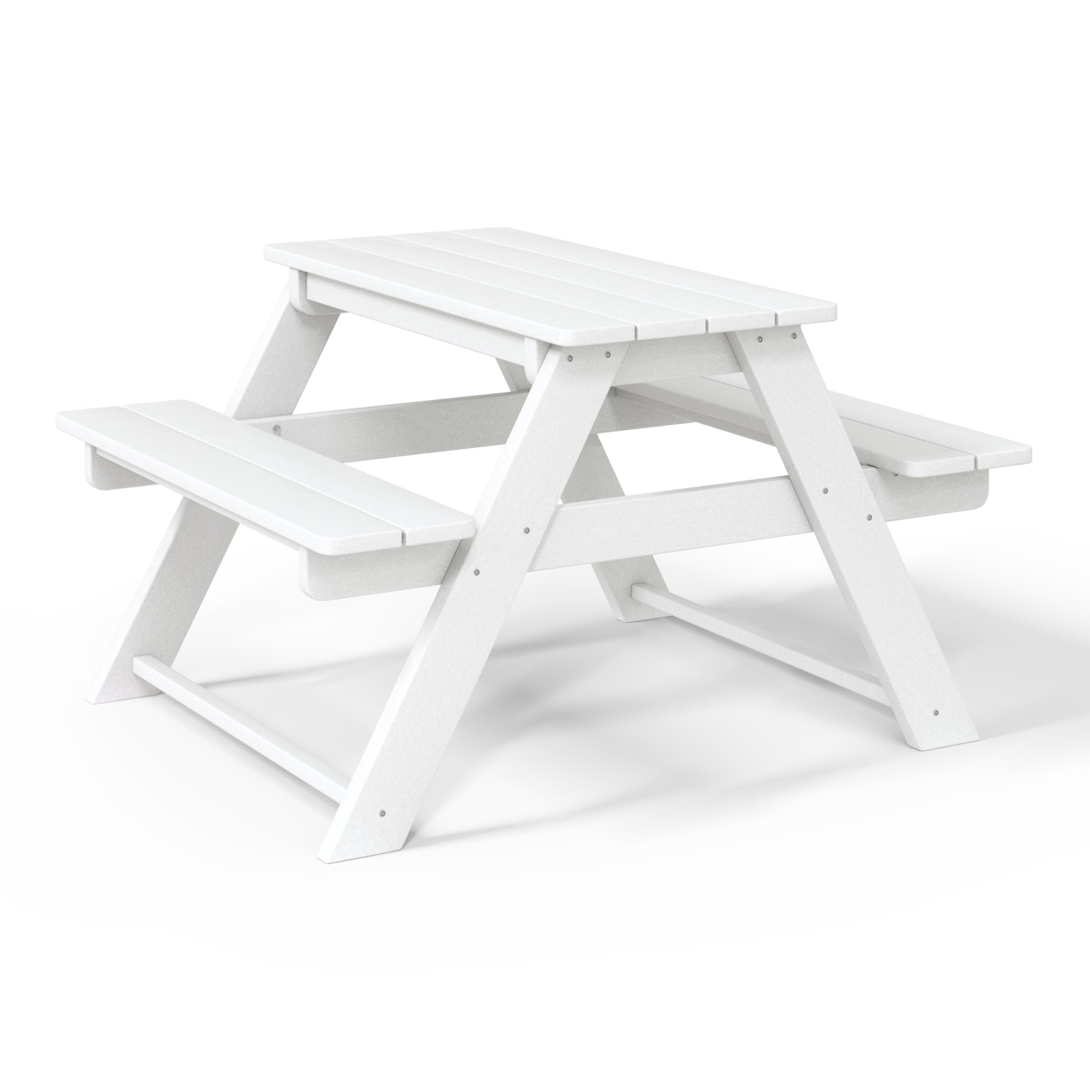 Malibu Outdoor Patio Kids HDPE Plastic Picnic Bench Table