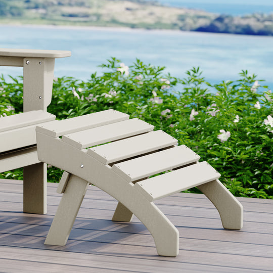 Dylan Outdoor Patio HDPE Adirondack Ottoman Footrest