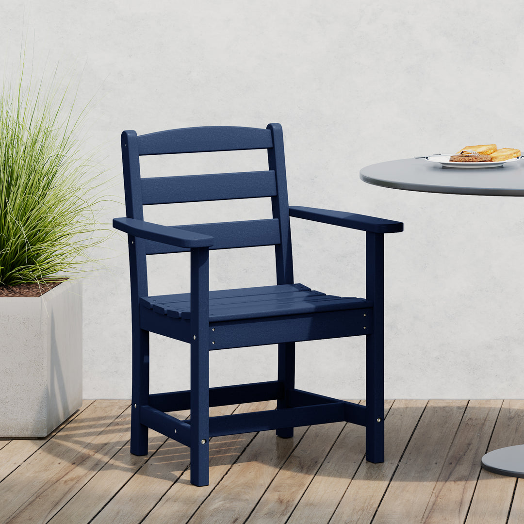 Ashore Outdoor HDPE Patio Classic Dining Arm Chair