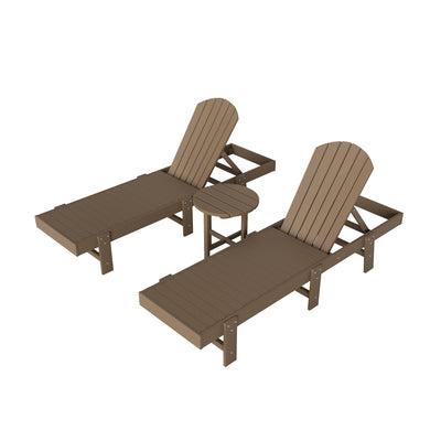 Dylan 3 Piece Adirondack Poly Reclining Chaise Lounge