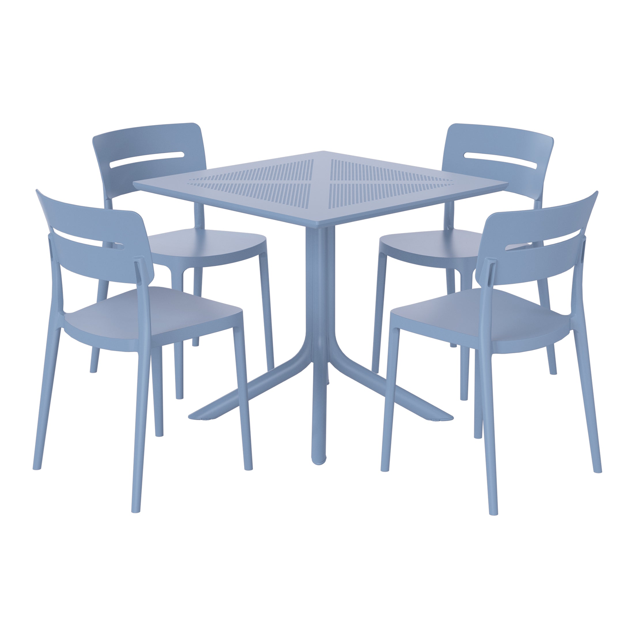 Playa Modern 5-Piece Resin Patio Dining Table Set with Stackable Patio Dining Chairs