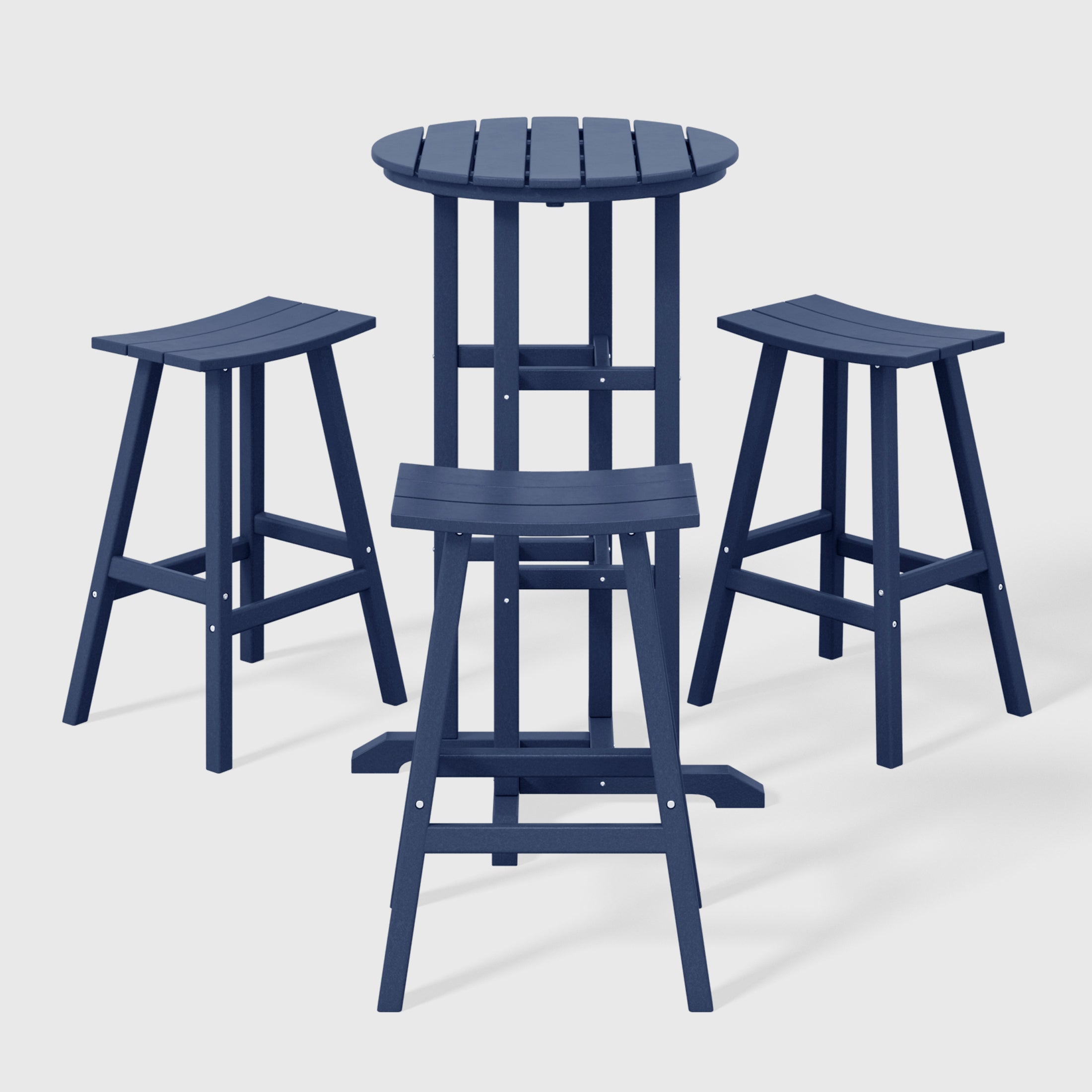 Malibu Outdoor Patio Bar Height Table and Bar Stool 4-Piece Dining Set
