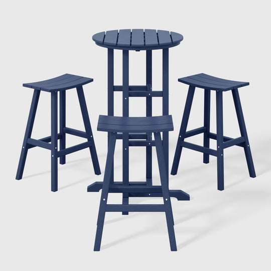 Malibu Outdoor Patio Bar Height Table and Bar Stool 3-Piece Set