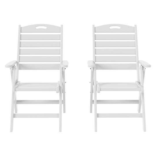 Azura HDPE Adjustable Highback Folding Outdoor Patio Dining Chairs Set of 2