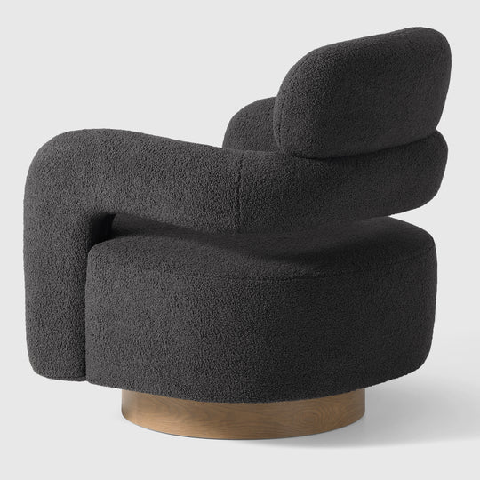 Alexandria Mid-Century Modern Sherpa Swivel Barrel Accent Chair