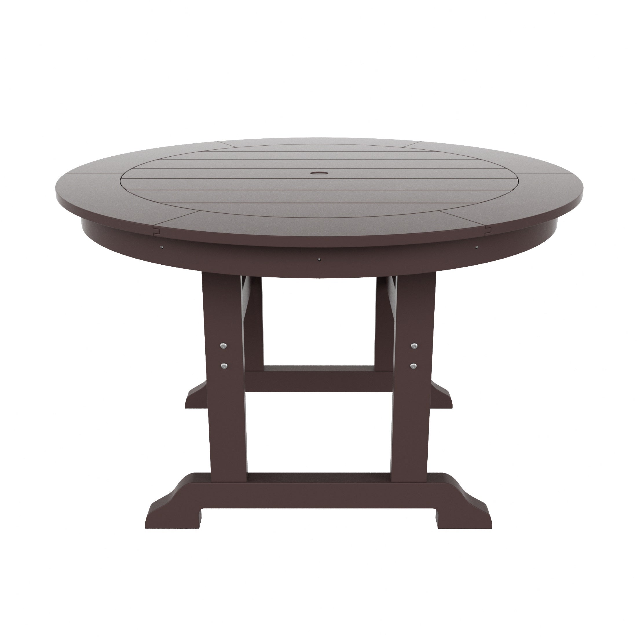 Malibu 5 Piece Outdoor Patio Dining Round Table and Curved Back Armchair Set