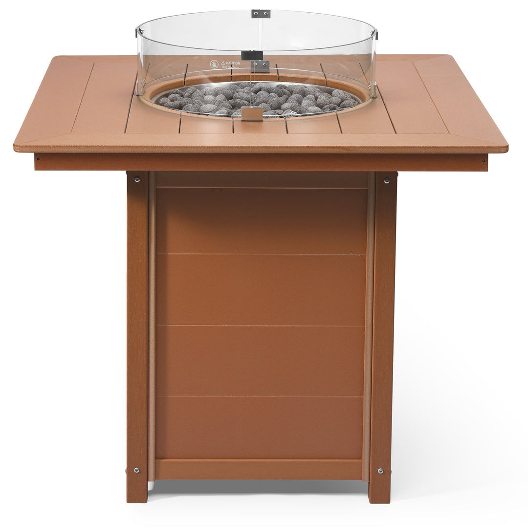 Helios 42" Modern Outdoor Patio Gas Propane Square Fire Pit Table