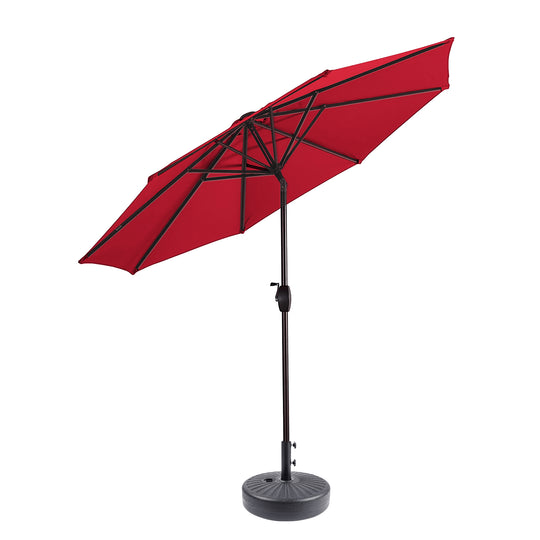 Paolo 9 ft. Patio Umbrella with Black Round Weight Base Kit