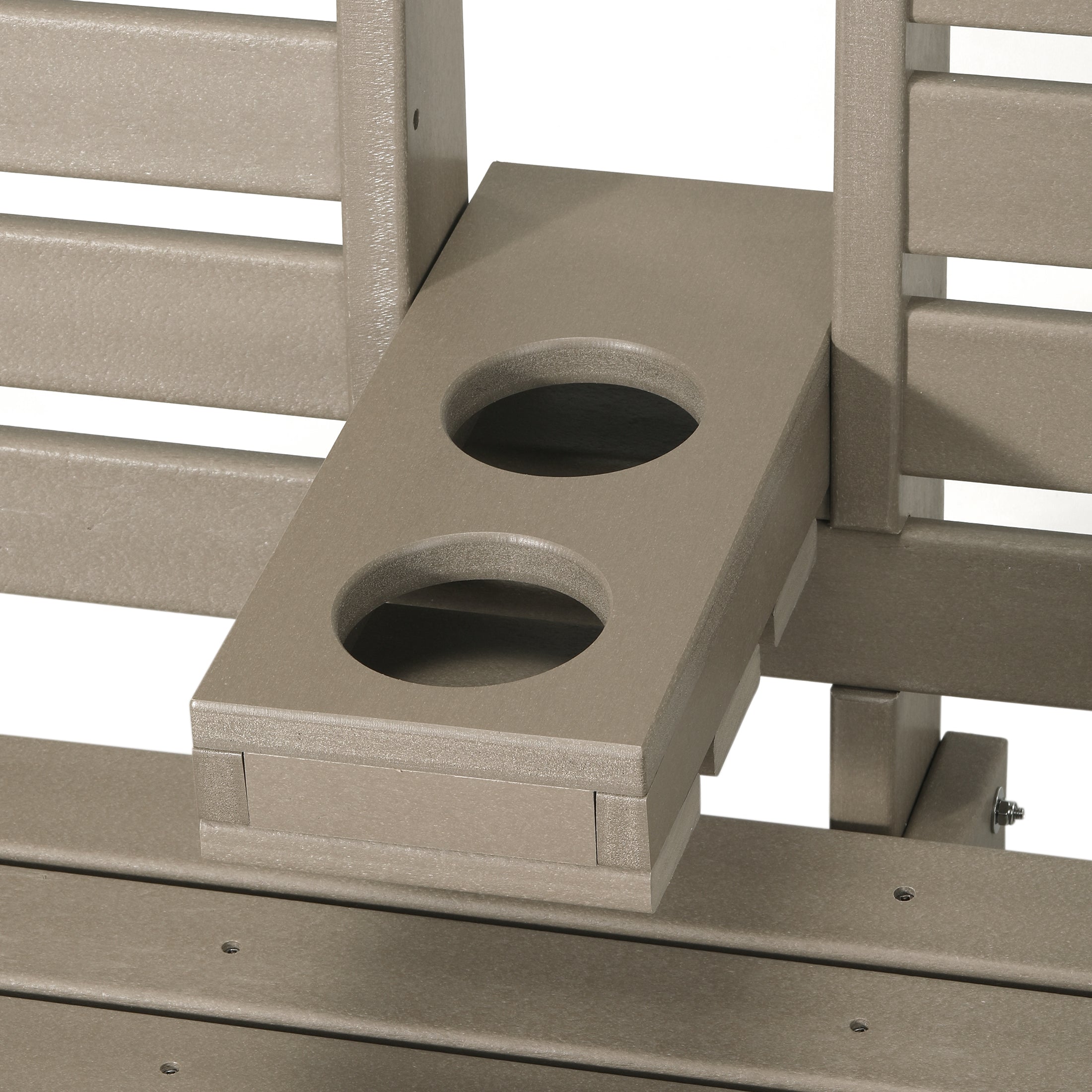 St Charles Outdoor HDPE 54" Front Hanging Porch Swing Bench With Cupholders