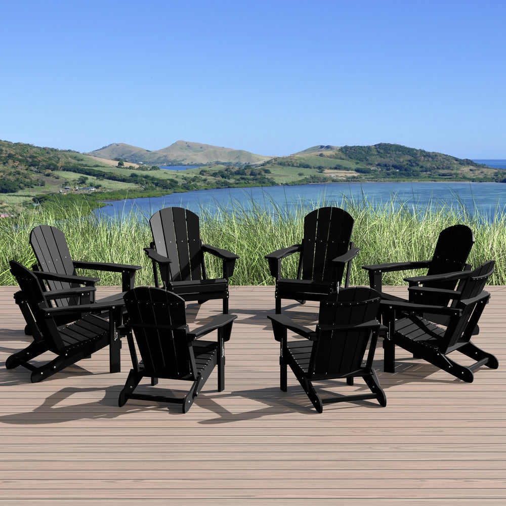 Malibu Outdoor Folding Poly Adirondack Chair (Set of 8)