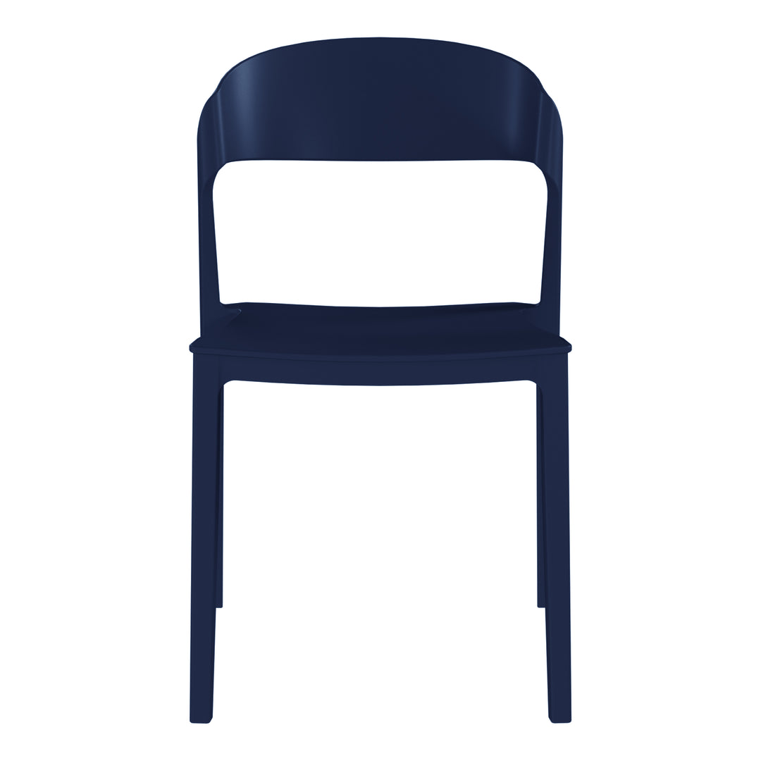 Playa Outdoor Modern Stackable Plastic Patio Bistro Dining Side Chairs (Set of 2)