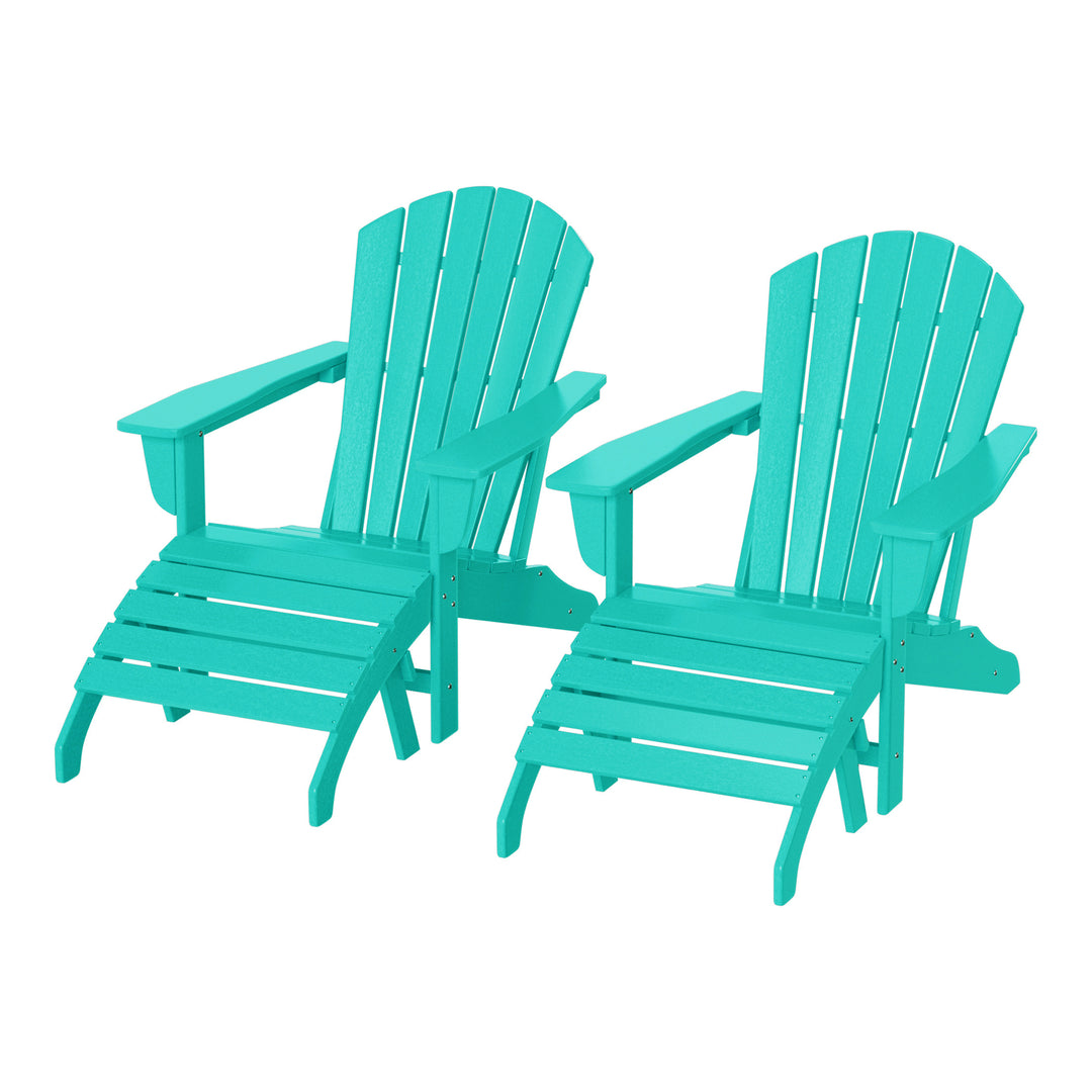 Dylan Outdoor Adirondack Chair With Ottoman 4-Piece Set