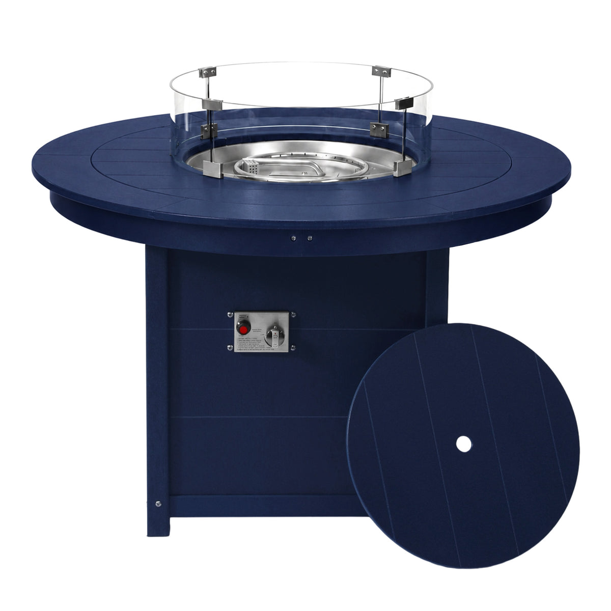 Helios 47" Modern Outdoor Patio Propane Gas Round Fire Pit Table