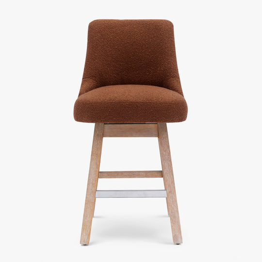 Genevieve 26" Upholstered Swivel Counter Height Bar Stools (Set of 2)