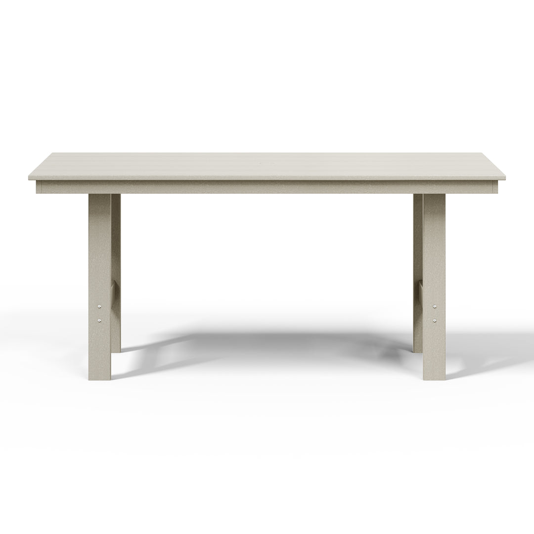 Ashore Outdoor Modern HDPE 66" Wide Rectangle Patio Dining Table for 6