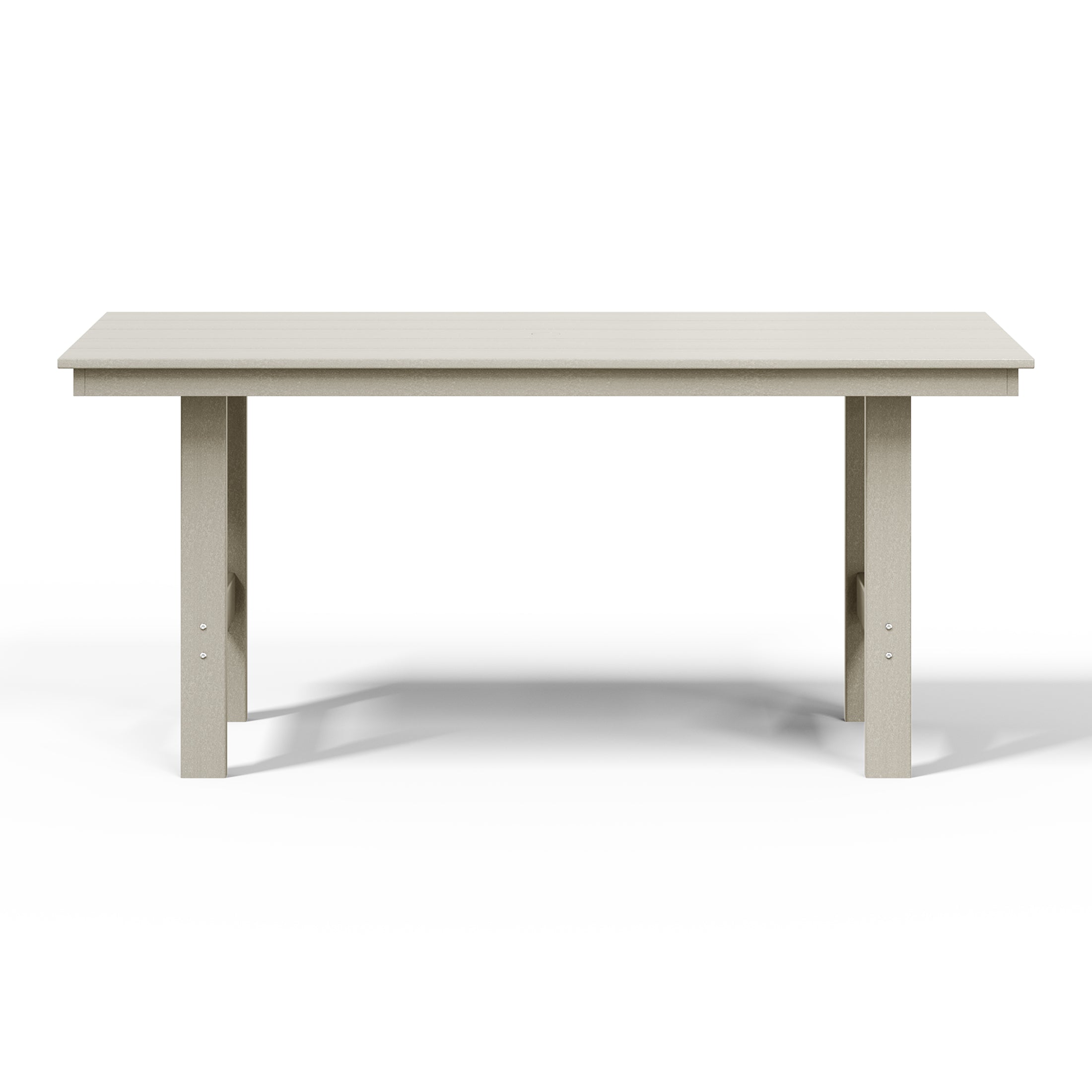 Ashore Outdoor Modern HDPE 66" Wide Rectangle Patio Dining Table for 6