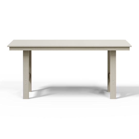 Ashore Outdoor Modern HDPE 66" Wide Rectangle Patio Dining Table for 6