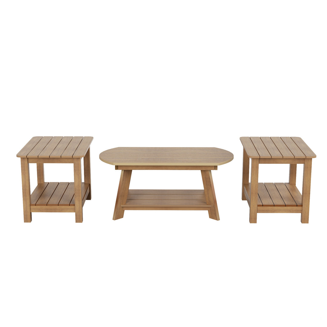 Tuscany HIPS 3-Piece Outdoor Adirondack Coffee Table and Side Table Set