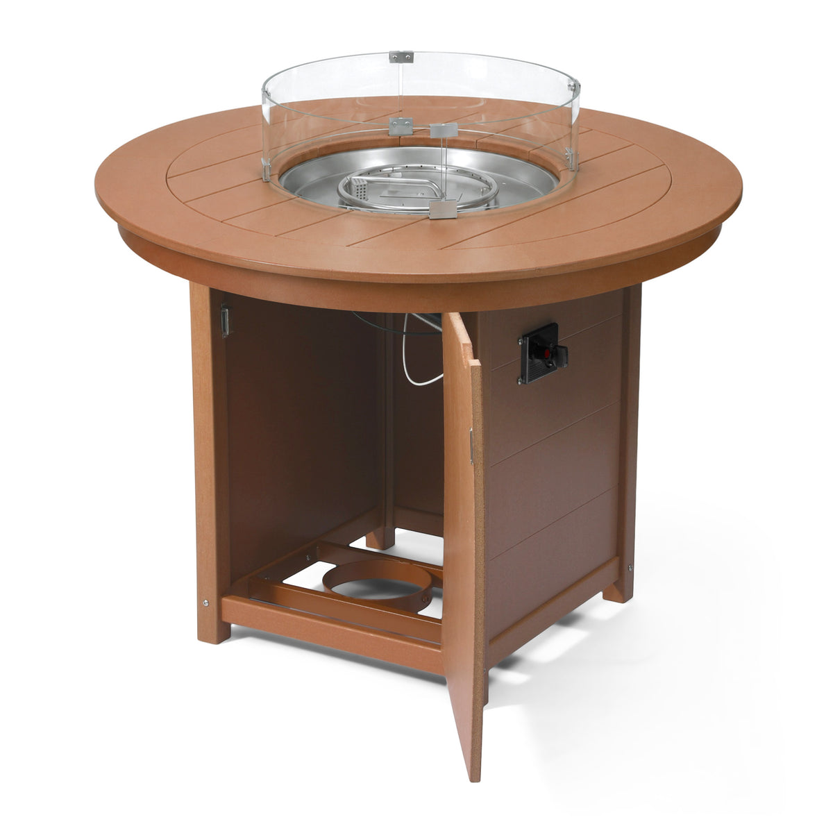 Helios 47" Modern Outdoor Patio Propane Round Counter Height Fire Pit Table