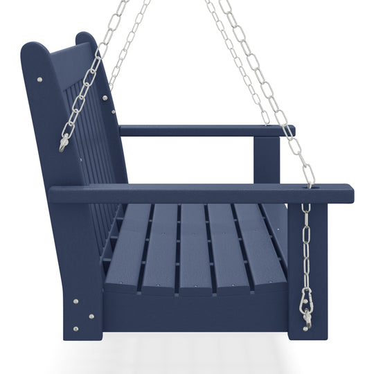 Malibu Outdoor Patio HDPE Hanging Front Porch Swing Bench