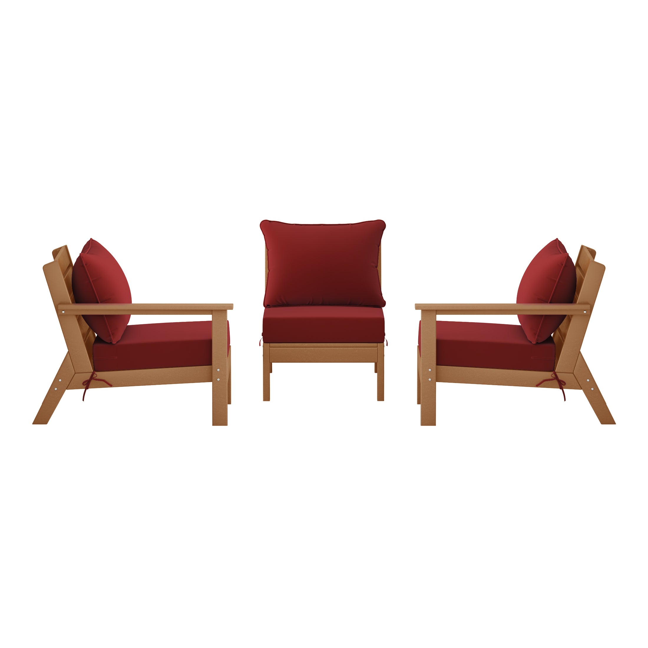 Avalon Outdoor Patio HDPE Sectional Sofa with Patio Cushions