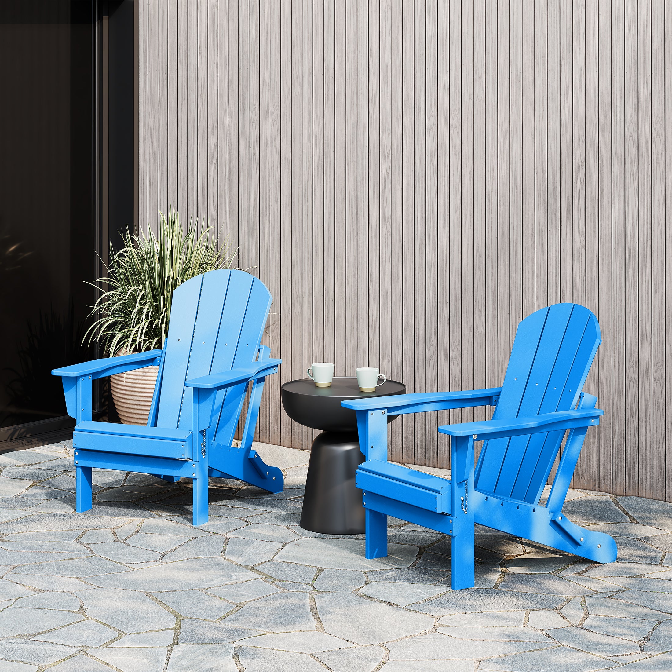Malibu outdoor folding Poly Adirondack chair (Set of 2)