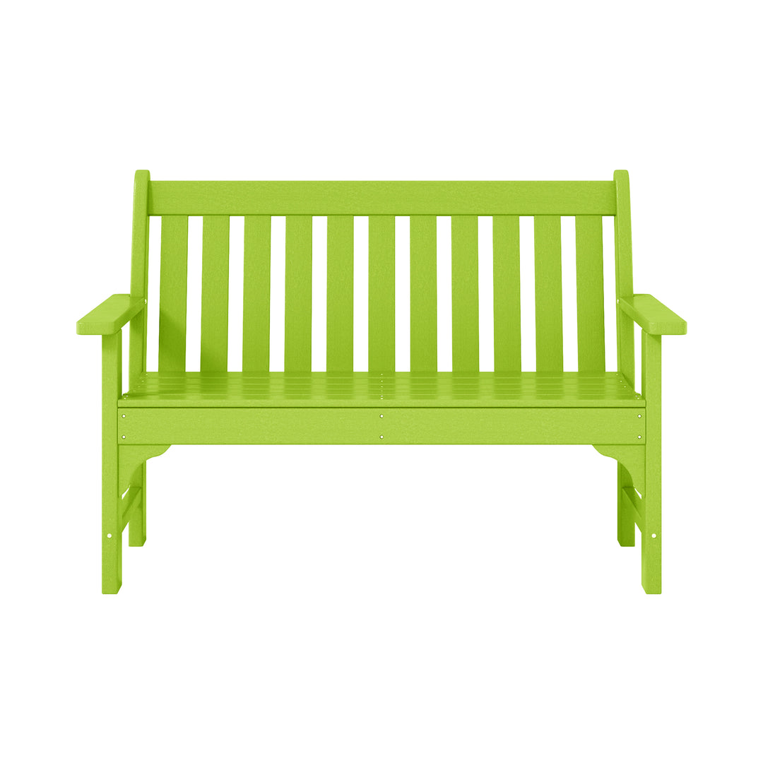Malibu Outdoor 2-Person All-Weather HDPE Front Porch Garden Bench