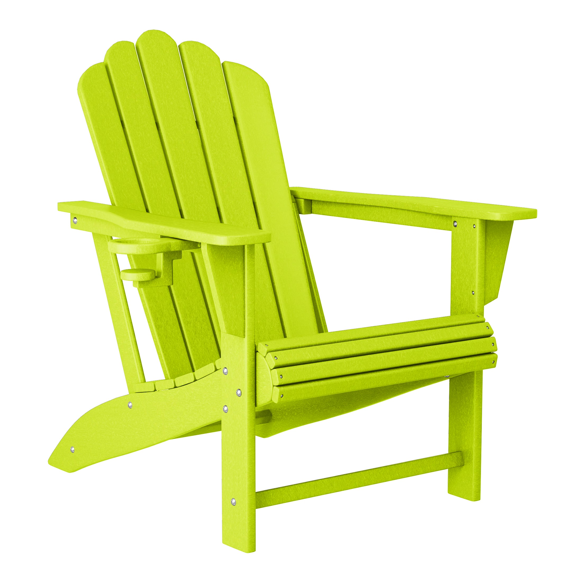Highland Outdoor Patio HDPE Adirondack Chairs With Cup Holders (Set of 8)