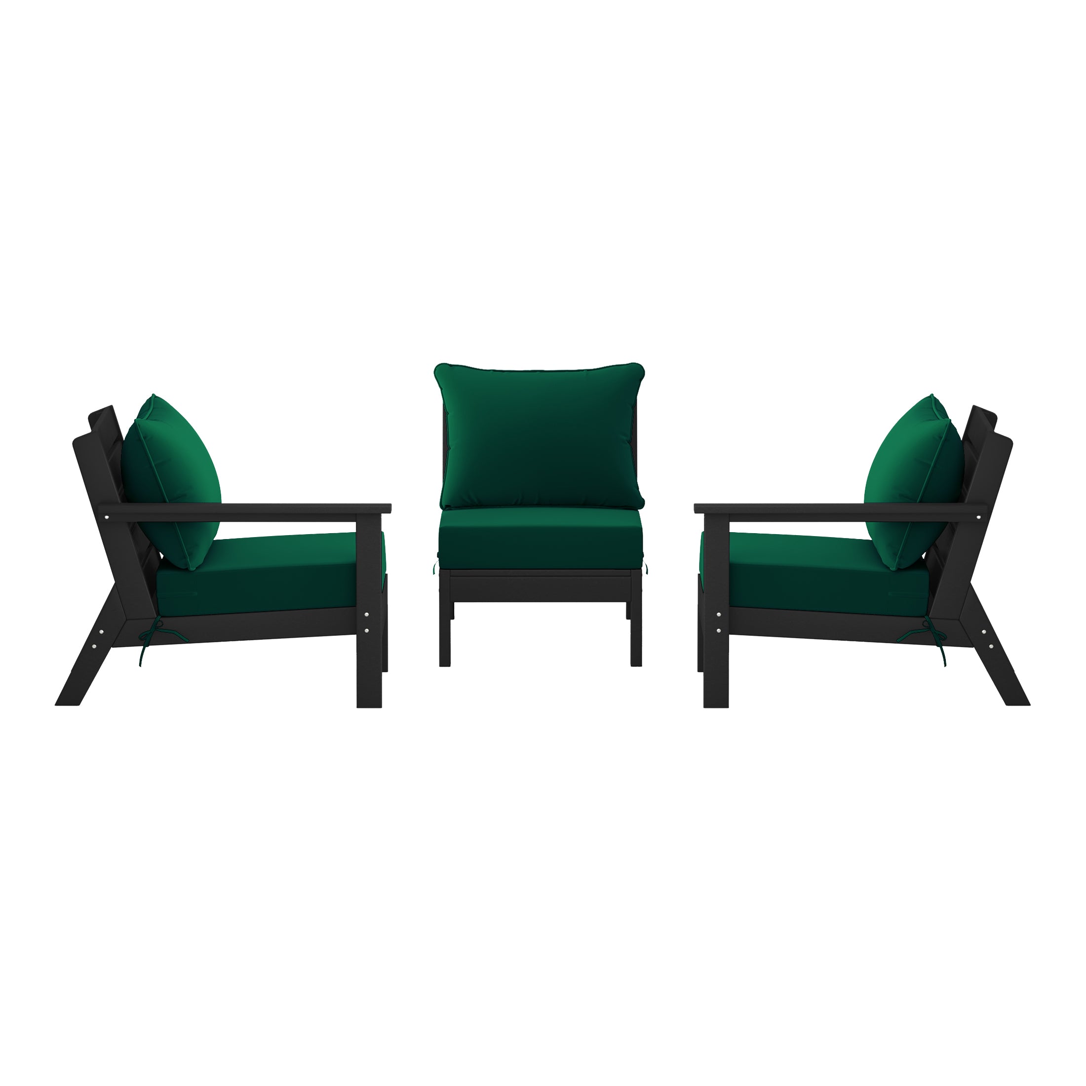Avalon Outdoor Patio HDPE Sectional Sofa with Patio Cushions