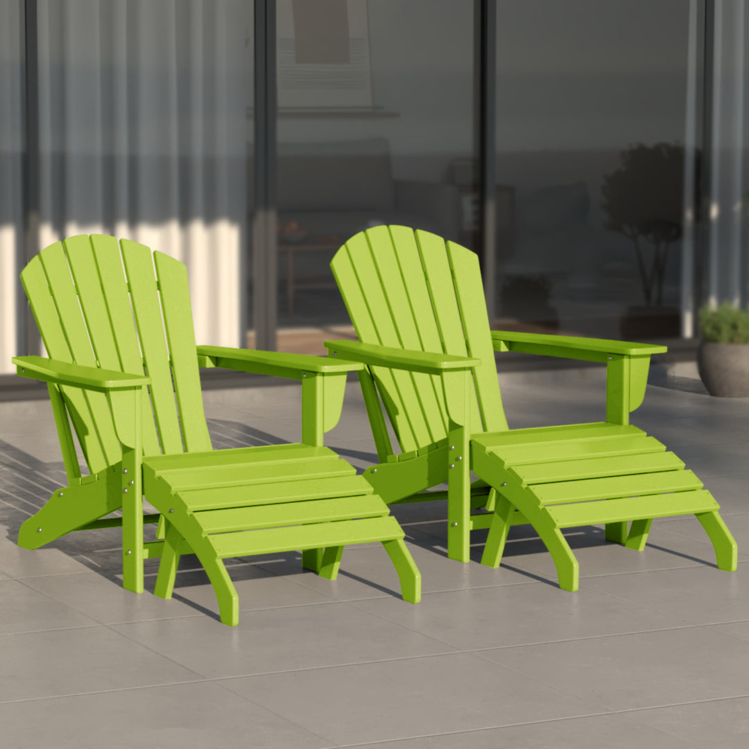 Dylan Outdoor Adirondack Chair With Ottoman 4-Piece Set
