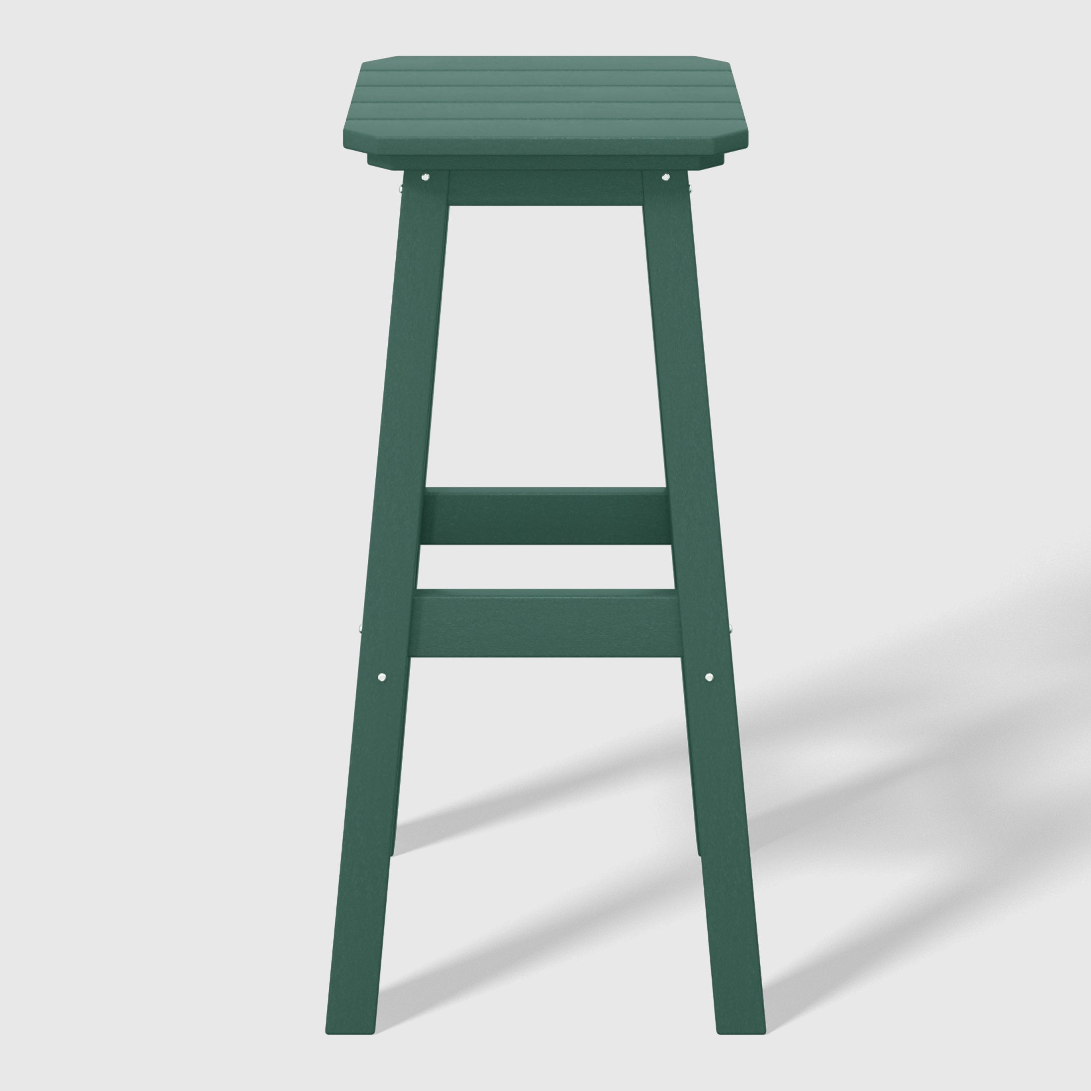 Malibu 29" HDPE Outdoor Patio Square Backless Bar Stool