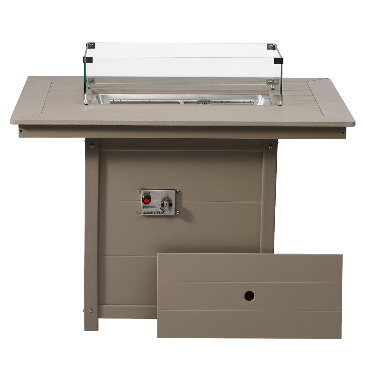 Helios 46" Modern Outdoor Patio Gas Propane Rectangular Fire Pit Table