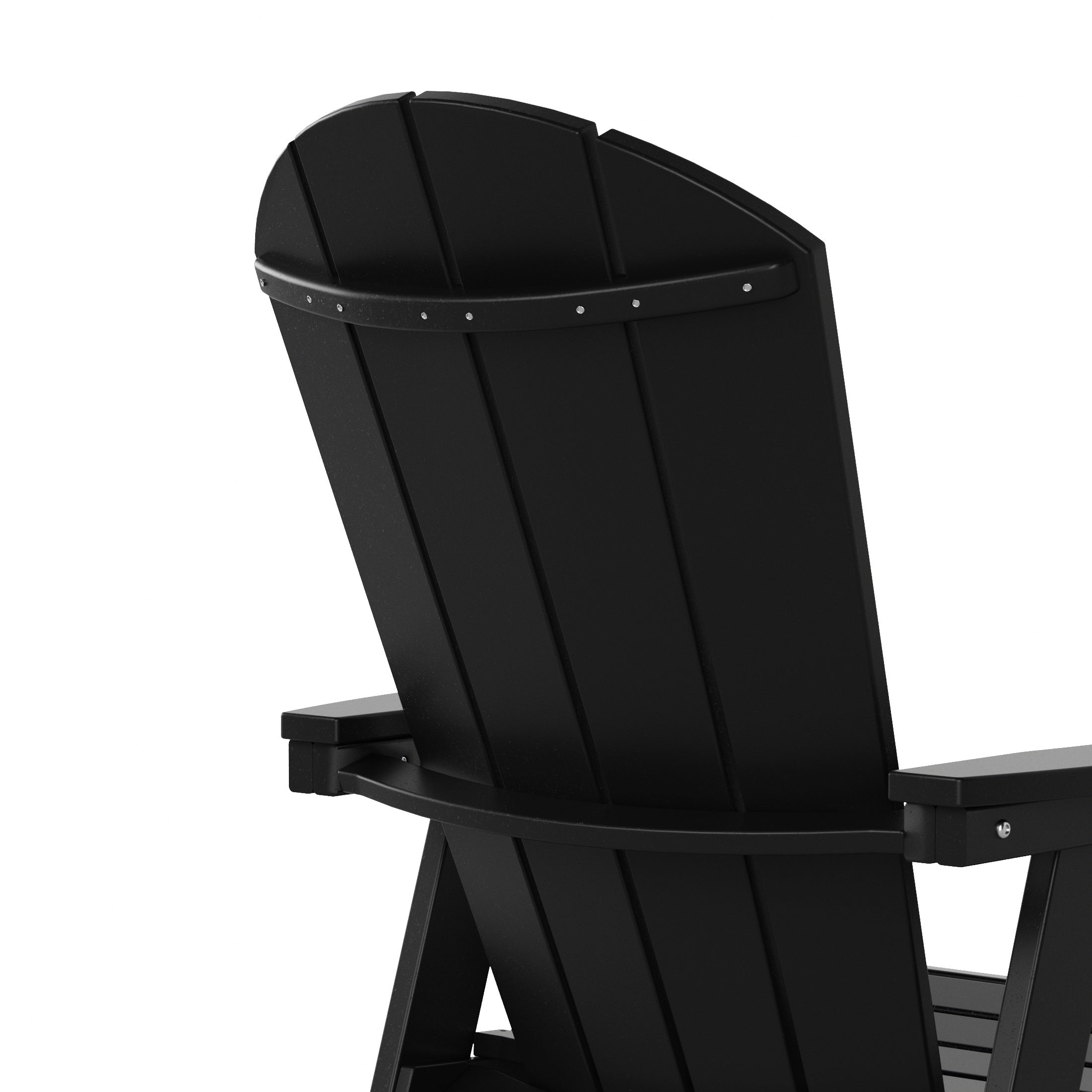 Malibu 7 Piece Outdoor Patio Dining Table and Adirondack Armchair Set