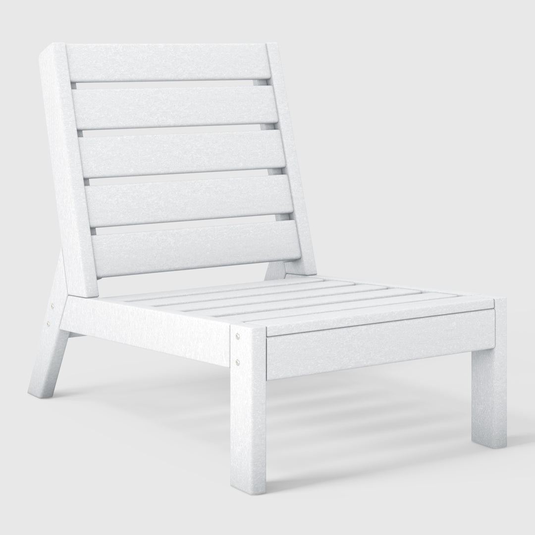 Avalon Outdoor HDPE Deep Seating Modular Armless Patio Chair with Patio Cushions
