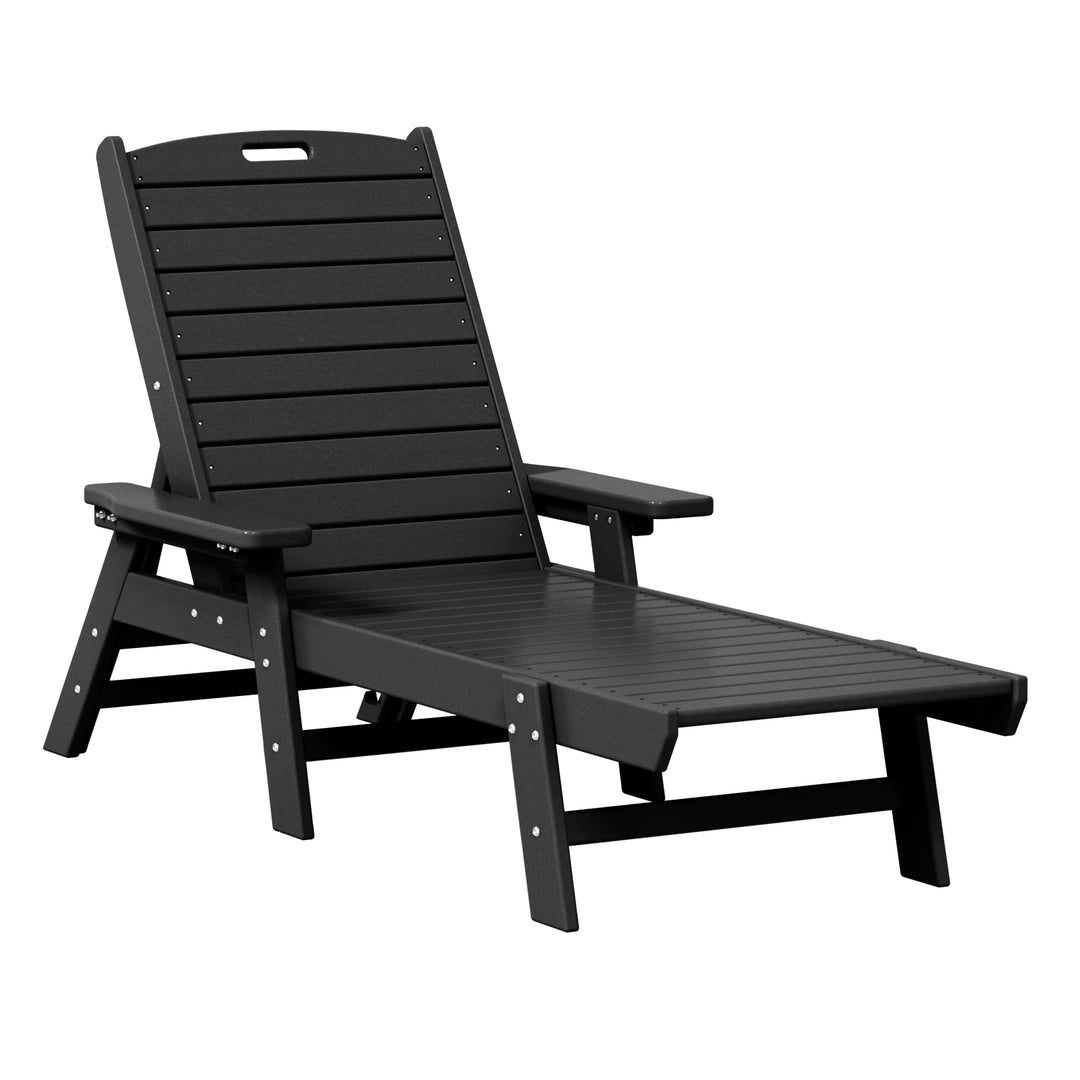 Malibu Poly Reclining Chaise Lounge Set With Table