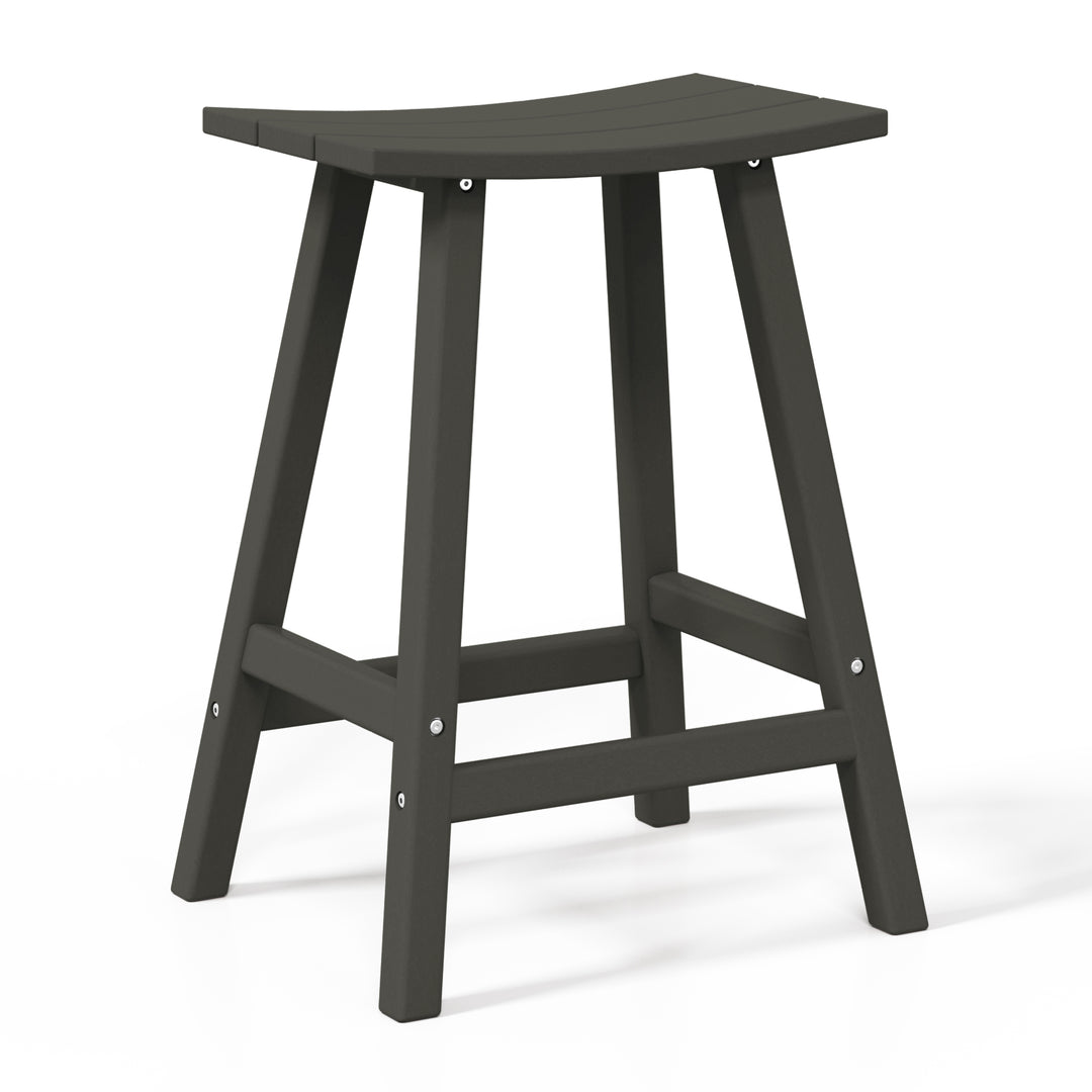 Malibu 2 piece set of 24" height Outdoor / Patio Saddle bar stools
