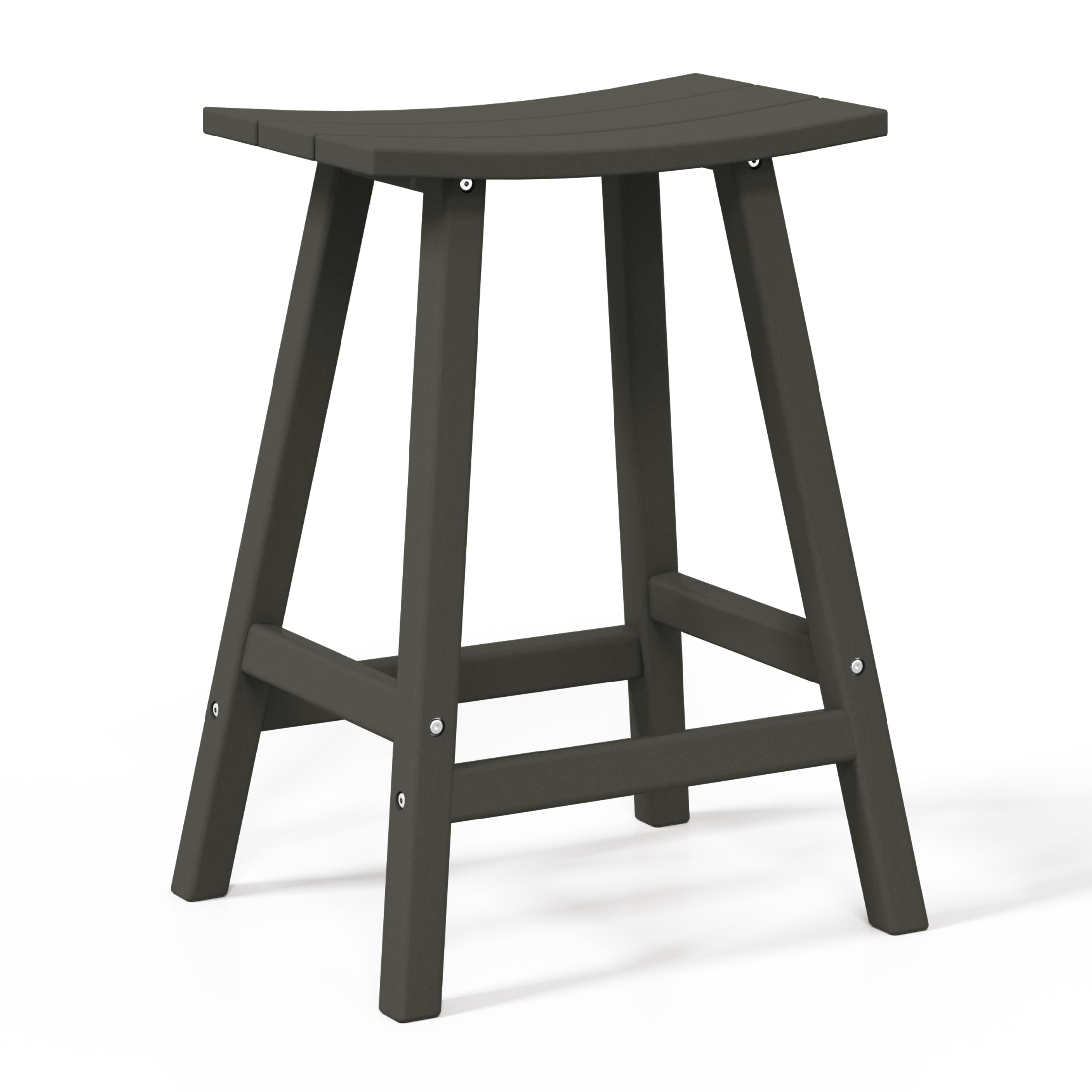 Malibu 24" HDPE Outdoor Patio Counter Height Bar Stools (Set of 2)