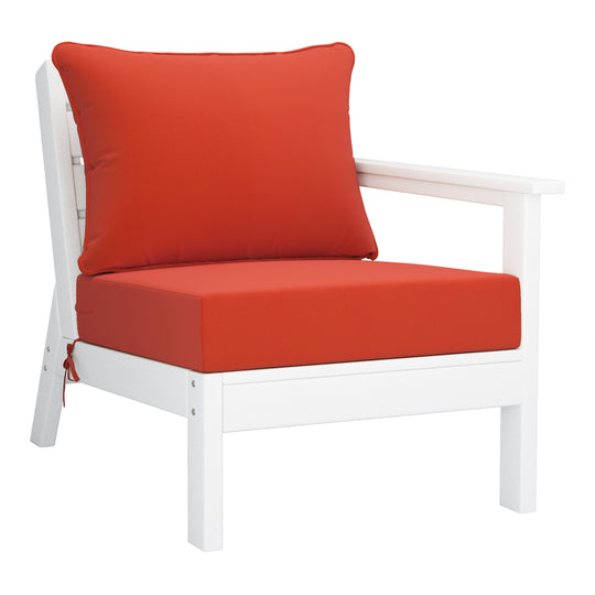 Avalon Outdoor Patio HDPE Sectional Sofa with Patio Cushions