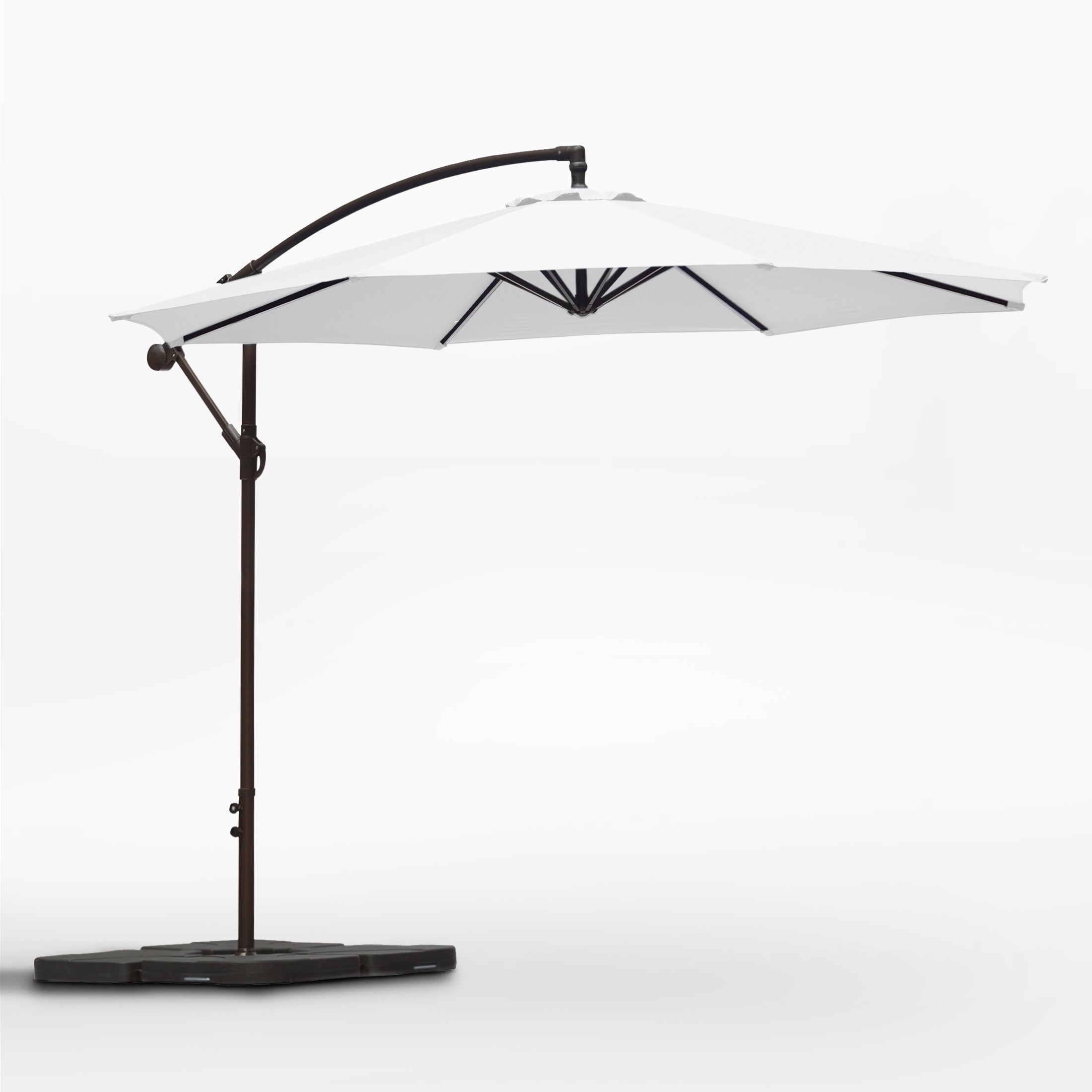 Julia 10 ft. Outdoor / Patio Cantilever Hanging Umbrella with weight base kit