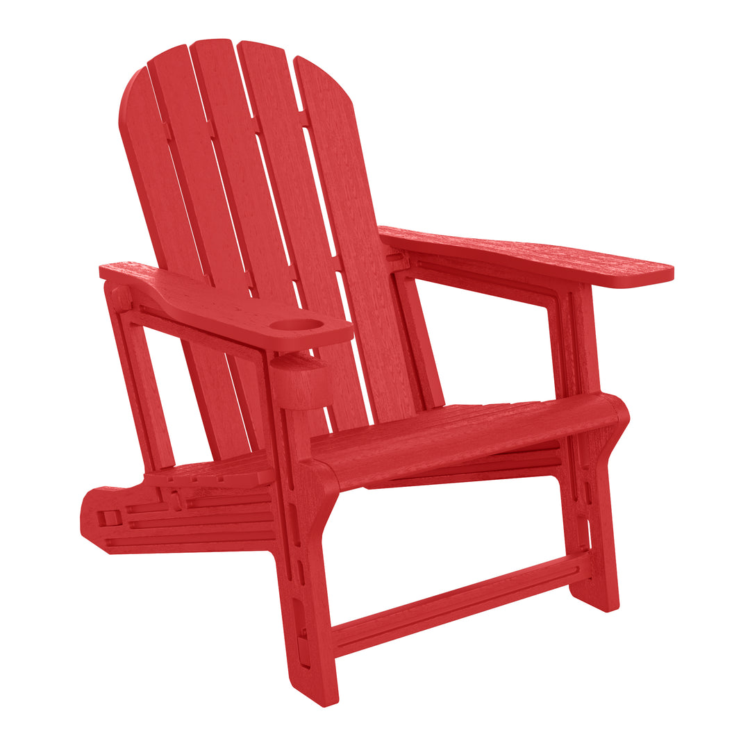 Azura 3-Piece HDPE Plastic Adirondack Patio Chairs With 18" Square Side Table Set