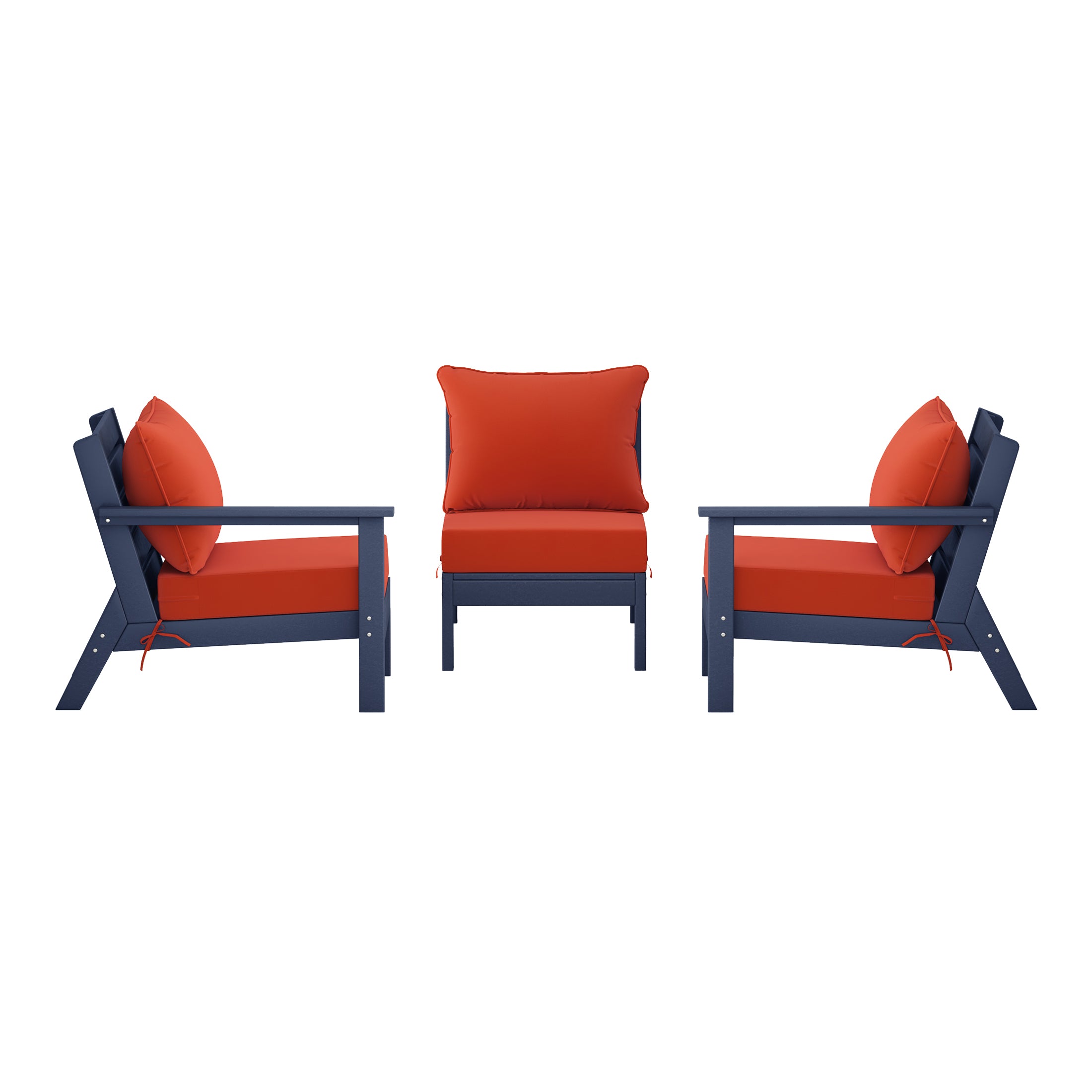 Avalon Outdoor Patio HDPE Sectional Sofa with Patio Cushions