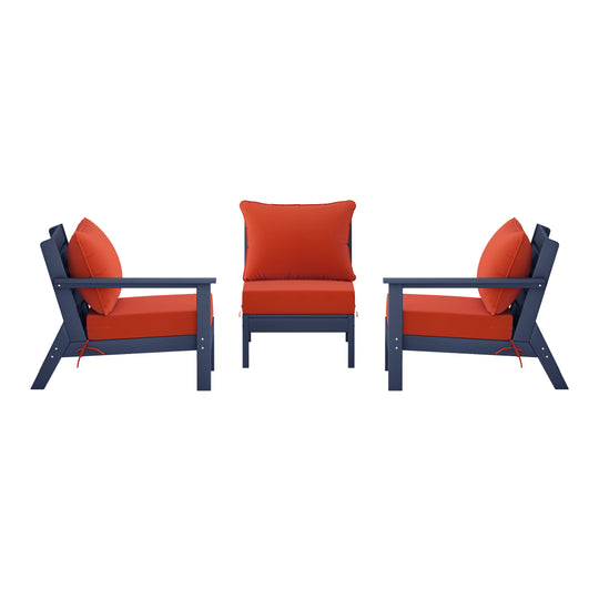 Avalon Outdoor Patio HDPE Sectional Sofa with Patio Cushions