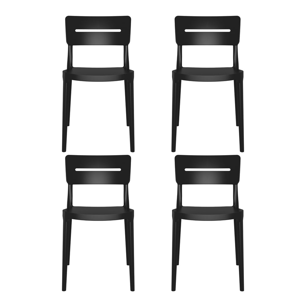 Playa Outdoor Modern Stackable Plastic Patio Dining Chairs