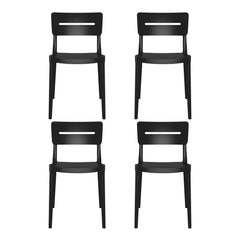 Playa Outdoor Modern Stackable Plastic Patio Dining Chairs (Set of 4)