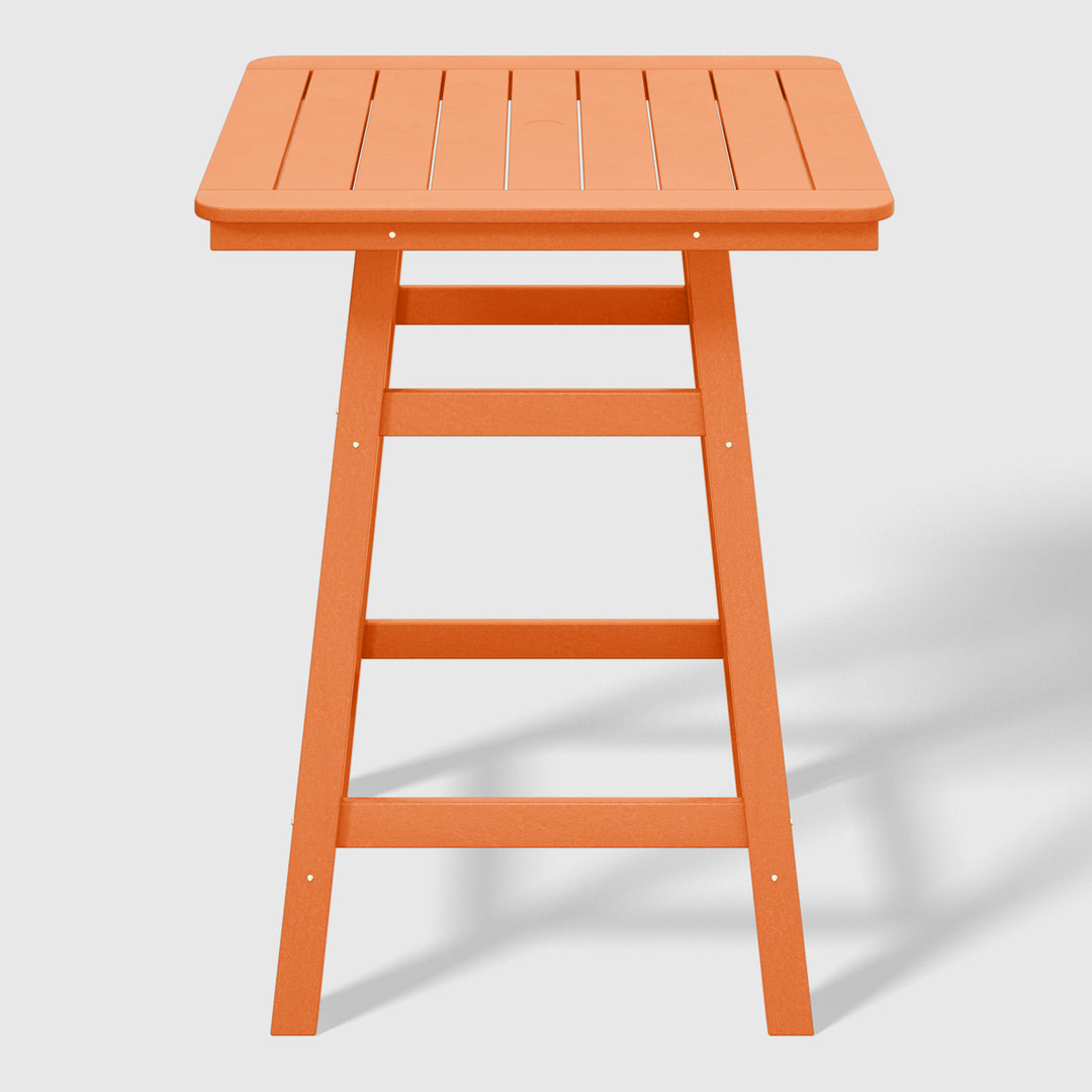 Malibu 30" Square Outdoor Patio Counter High Bistro Bar Table With Umbrella Hole