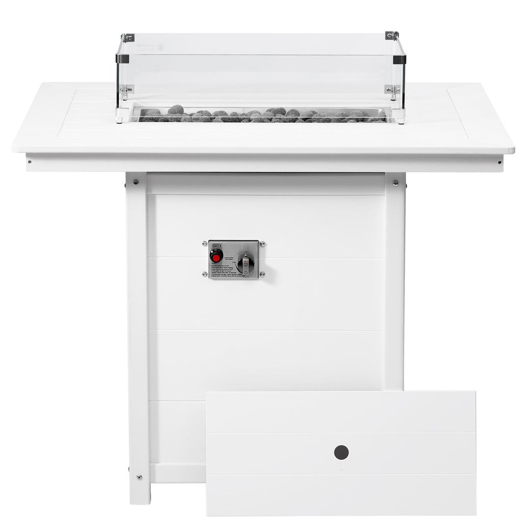 Helios 46" Modern Outdoor Patio Gas Propane Rectangle Fire Pit Table