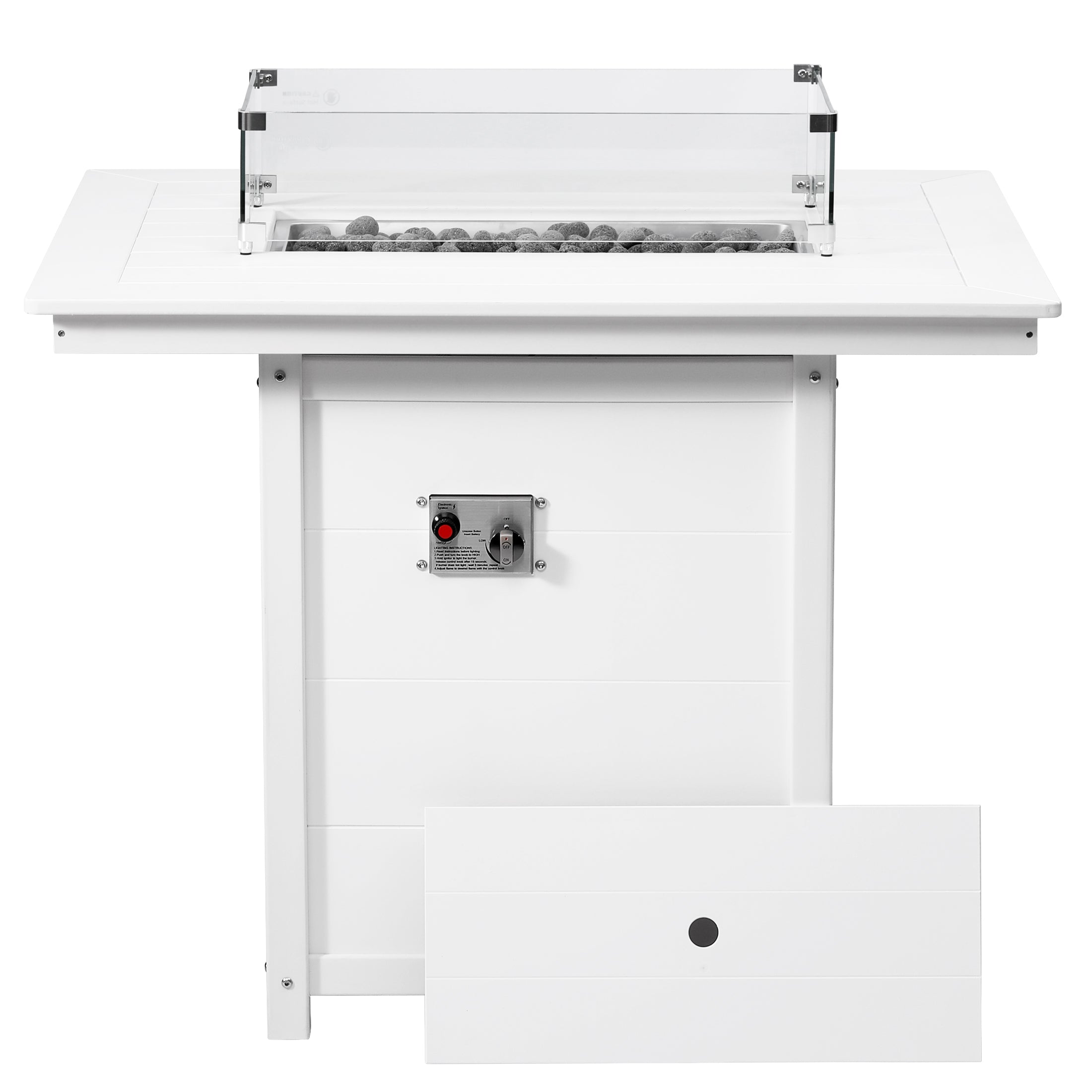 Helios 46" Modern Outdoor Patio Gas Propane Rectangle Fire Pit Table